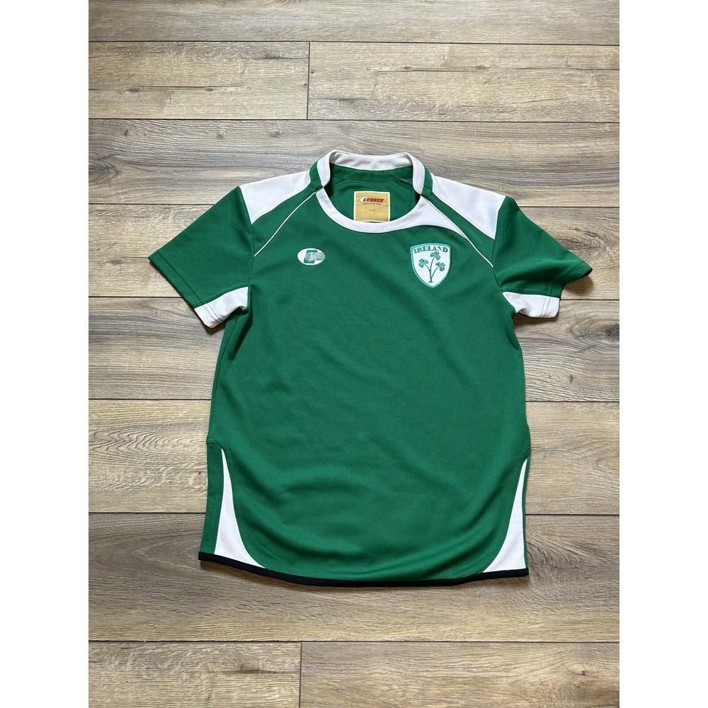 ☘Vintage IRELAND🏉RUGBY Football CROKER Jersey #32 Mens‎ green t shirt  sz Small